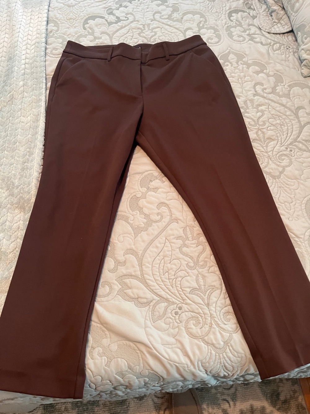 Simply Vera Vera Wang Ladies Chocolate Brown Straight-Leg Dress Pants